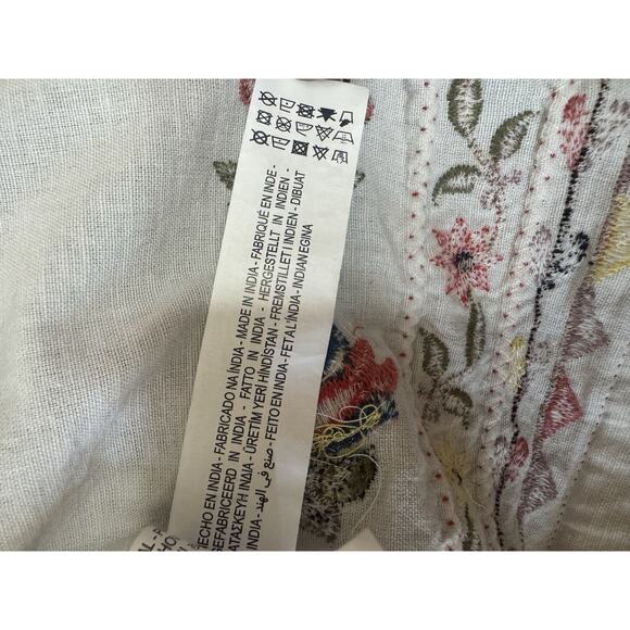 ZARA Off White Embroidered Linen Blend Jacket Size M - Picture 8 of 10